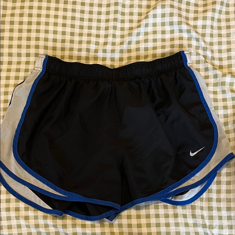 Nike Black and Blue Athletic Shorts with Performance Fabric